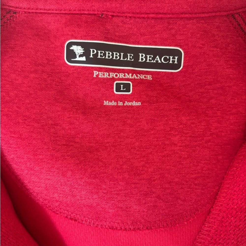 Pebble Beach Vibrant Red Performance Pullover Lar… - image 3